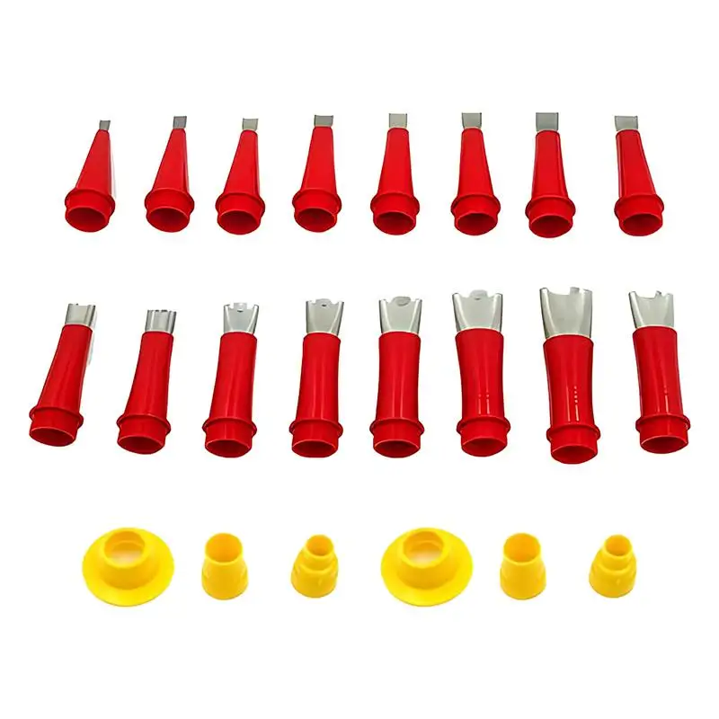 

Caulking Nozzle Tips Reusable Caulking Nozzles Tool Kit 6 Connection Bases 16 Nozzle Applicators Stainless Steel Nozzle Set For