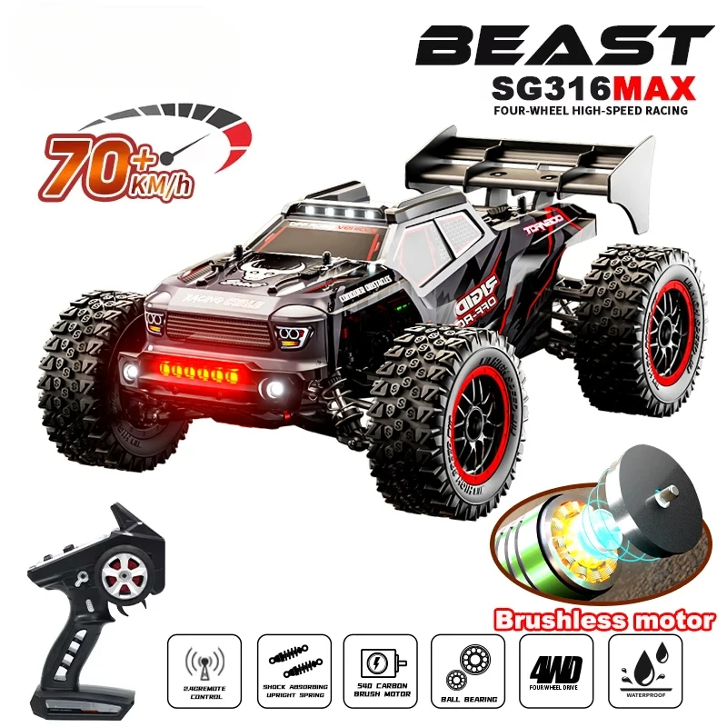 

hot 1:16 70km/h or 50km/h 4WD RC CAR With LED Remote Control Cars High Speed Drift Monster 4x4 Truck vs Wltoys 144001 Toys