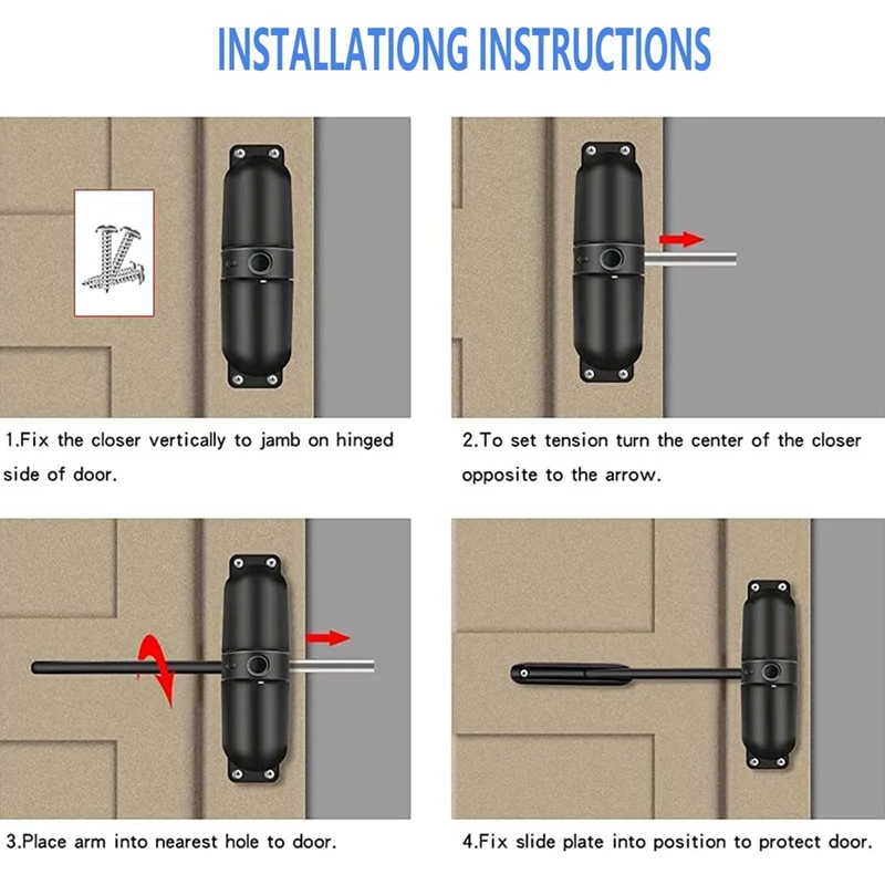 Automatic Door Closer Safety Spring Door Closers,Adjustable Closing Door Hinge,Door Closer For Door Self Closing