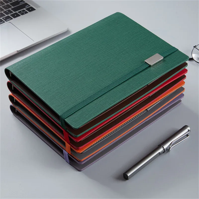 Imagem -06 - Folhas Soltas Binder Business Notebook com Elastic Band Record Office Notepad a5 Planner Diário do Estudante 100 Folhas de Papelaria