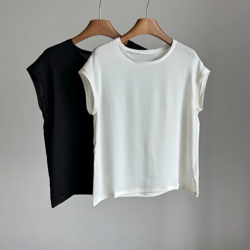 

Summer Handmade Raw-edge Silk Top for Women