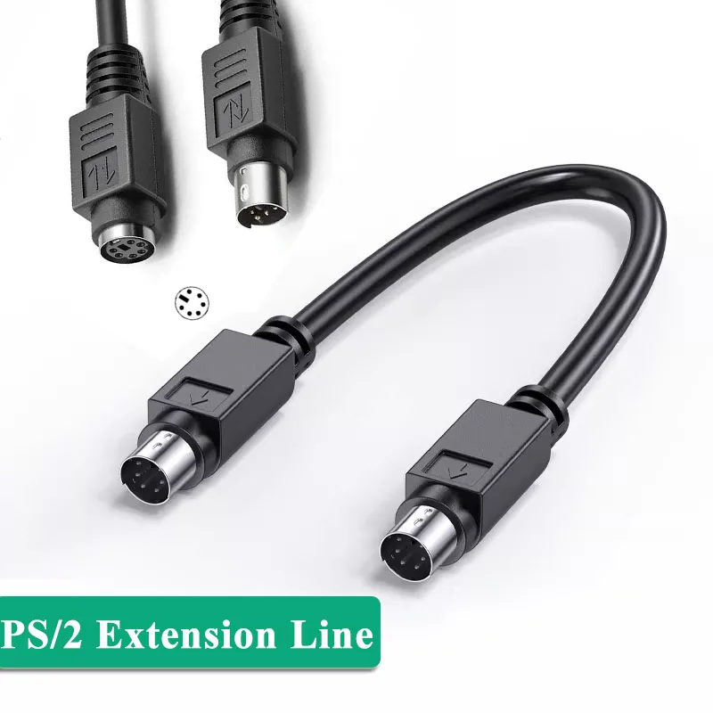 PS/2 Pure Copper Extension Wire Round Head 6-pin Male to Female Connector Cable for Mouse Keyboard MD6 Pin Extender