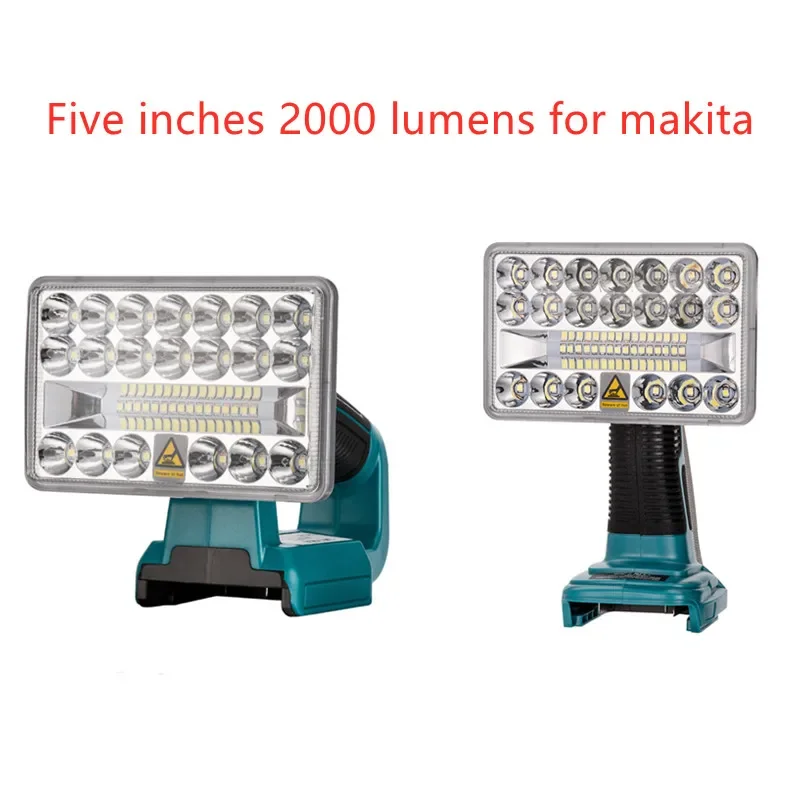 

NEW 5 Inch 18V LED Flashlight Indoor Outdoors Spotlight Light For Makita/DEWALT/Milwaukee/Bosch With USB Outdoor work light