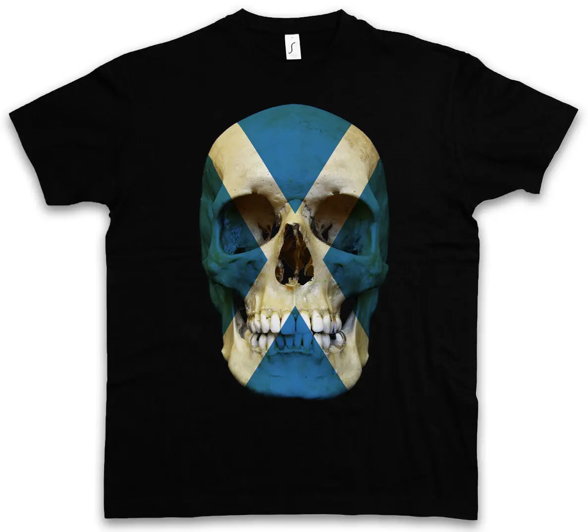 

CLASSIC SCOTLAND SKULL FLAG T-SHIRT - Biker MC Banner Shirt Sizes S - 5XL