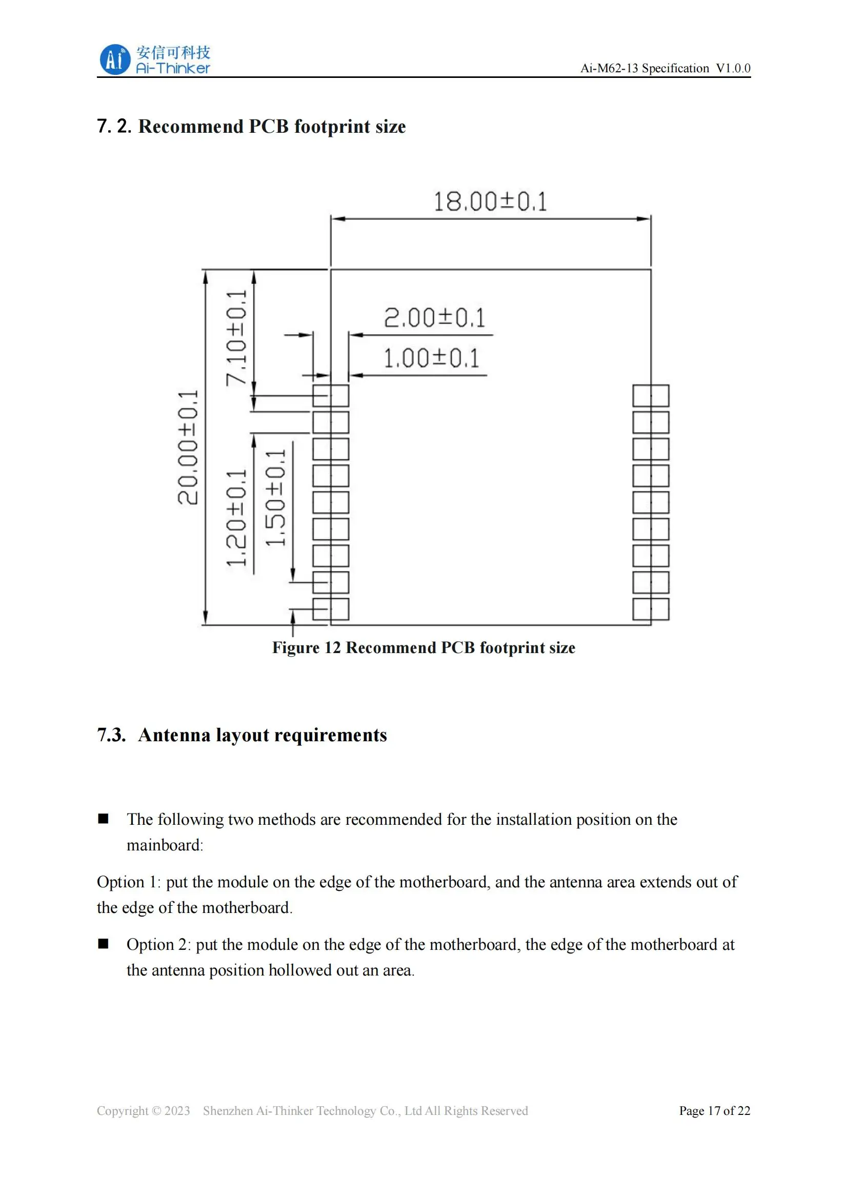 Ai-M62-12F Ai-M62-13 Ai-M62-M2-I Ai-M62-32S Kit Ai-M62-CBS Ai-M62-13U M2 M01L I WiFi 6 Bluetooth-c Ble 5,3 Wireless Modul Board – Detail 15
