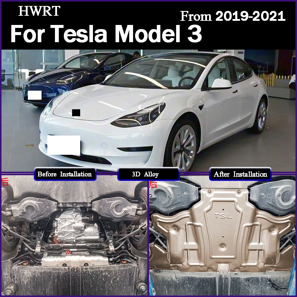Motore Sotto La Protezione Piastra di Protezione Della Batteria Per Tesla Modello 3 2019 2020 2021 Telaio Armatura Carrello Scudo Accessorio