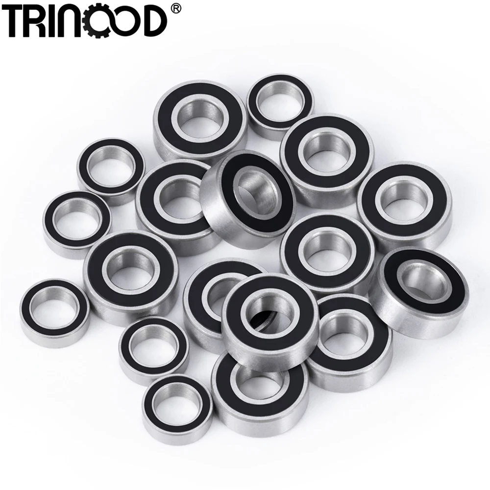 TRINOOD 18Pcs Sealed Bearings Set for Tamiya M05 and M06 Series, CR-X, Fiat, Lowride, VW Upgrade Parts