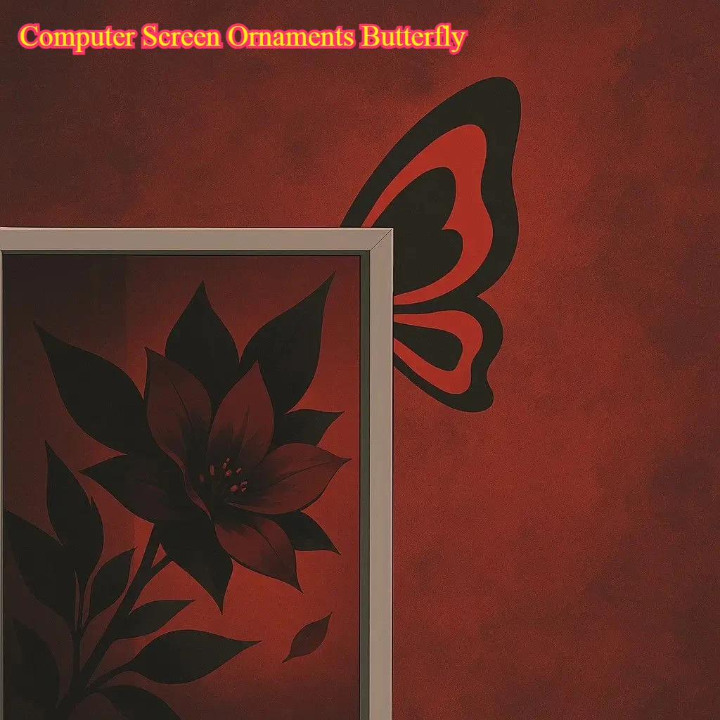 

Украшения для экрана компьютера Бабочка - милая пара крыльев для киберспортивной комнаты, креативные декоративные