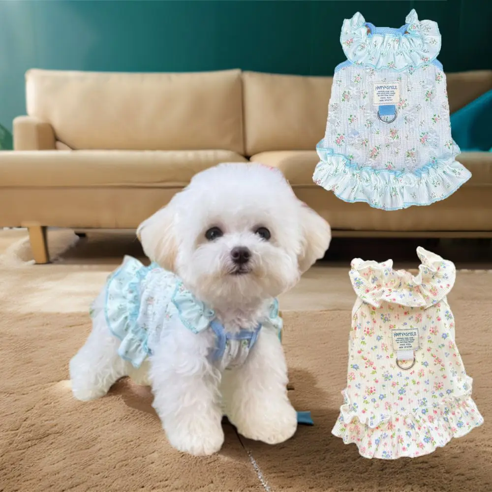 

Pet Clothes Thin Dog Summer Dress Soft Cute Pet Floral Skirt Skin-friendly Breathable Pet Dress Spring/Summer