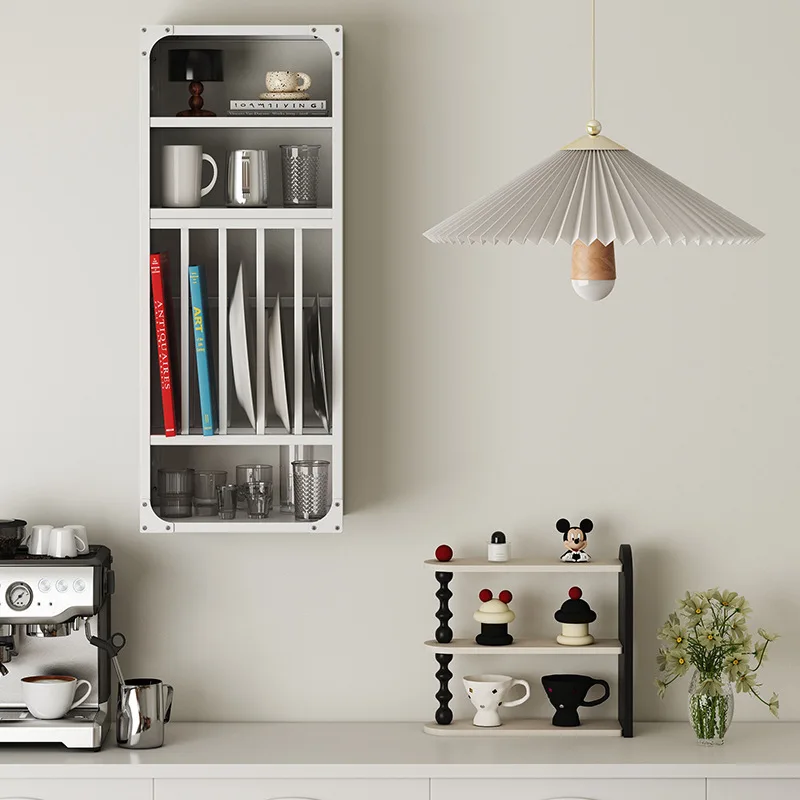 Korean kitchen metal storage cabinet, multi-layer wall-mounted spice bottle storage rack, corner of kitchen kitchen