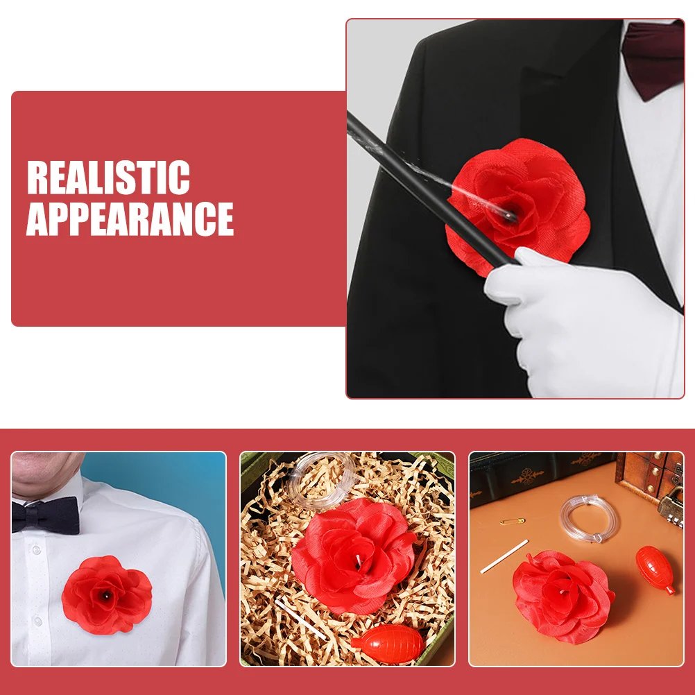 2 pcs Squirting Rose Trick Lifelike Prank For Kids Adults April Fool Day Halloween Party Wedding Birthday Reusable Gag Joke Set