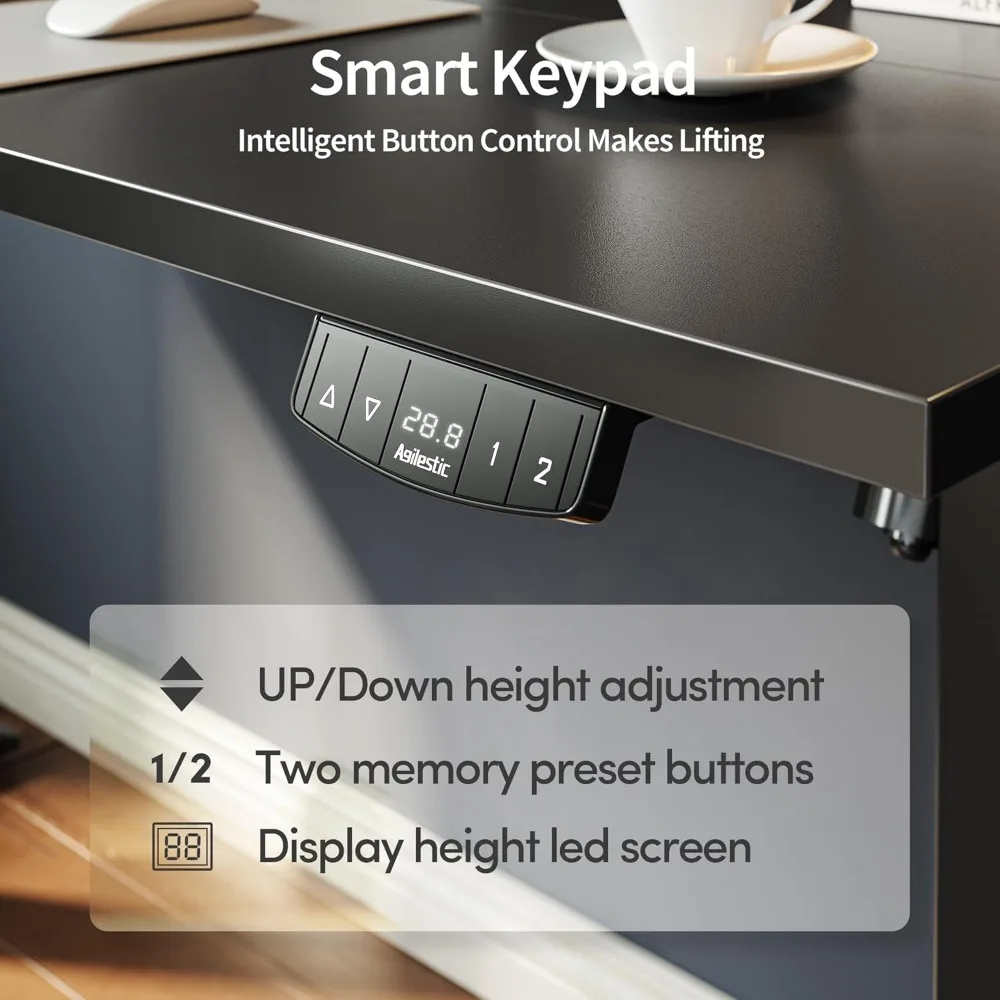 โต๊ะทำงานไฟฟ้าปรับระดับได้ขนาดใหญ่ 60x24 นิ้ว สำหรับใช้ในบ้านและสำนักงาน ดีไซน์ Risi