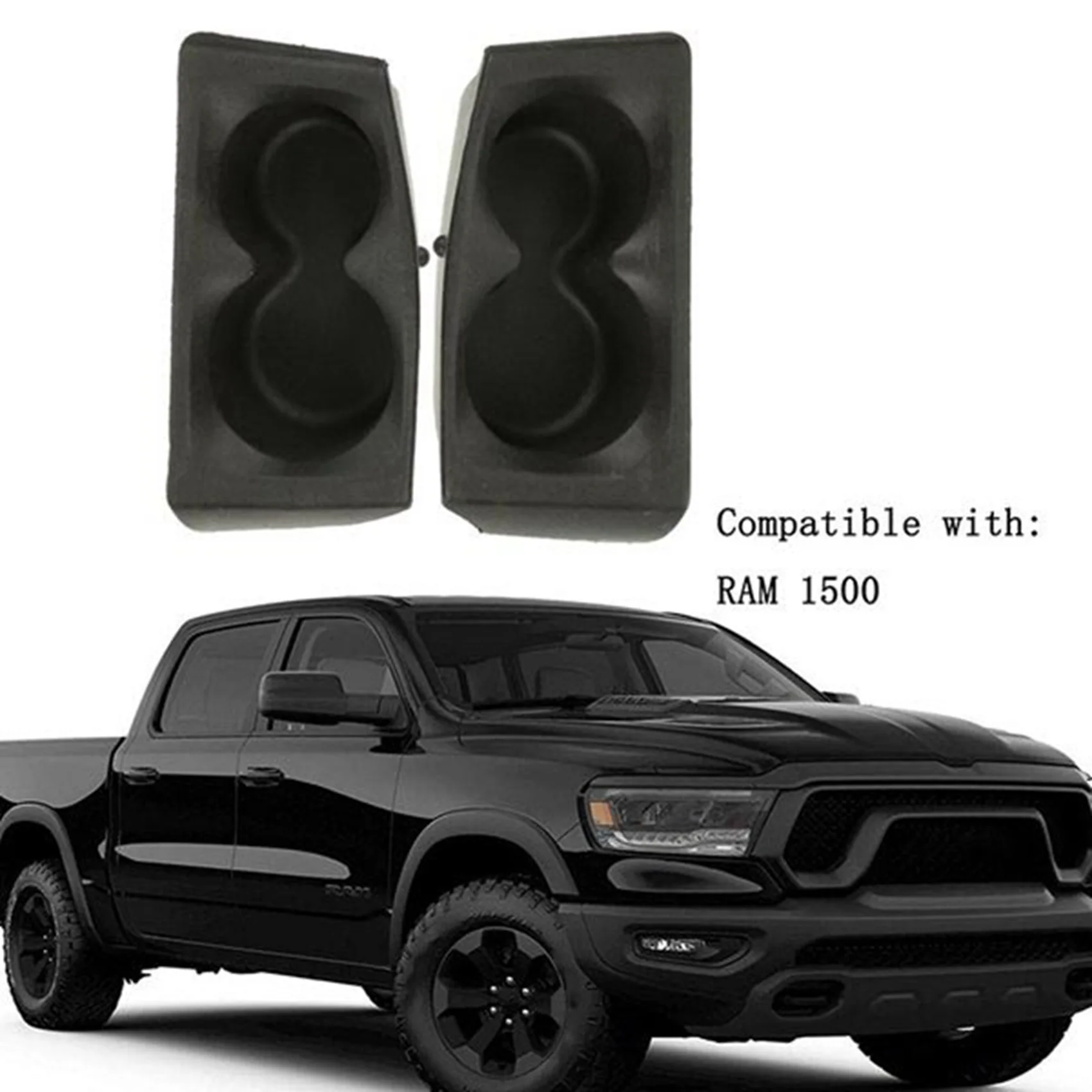 Car Right & Left Side Foam Door Trim Cupholders 5YK46TX7AC for Dodge Ram 1500 DT 2019-2021