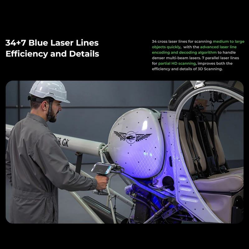 Creality Raptor X 3D Scanner 34+7 Blue Laser NIR Light 0.02 Mm Accuracy 60fps Scanning Speed Wi-Fi 6 Wireless Scan Build Model - Image 3