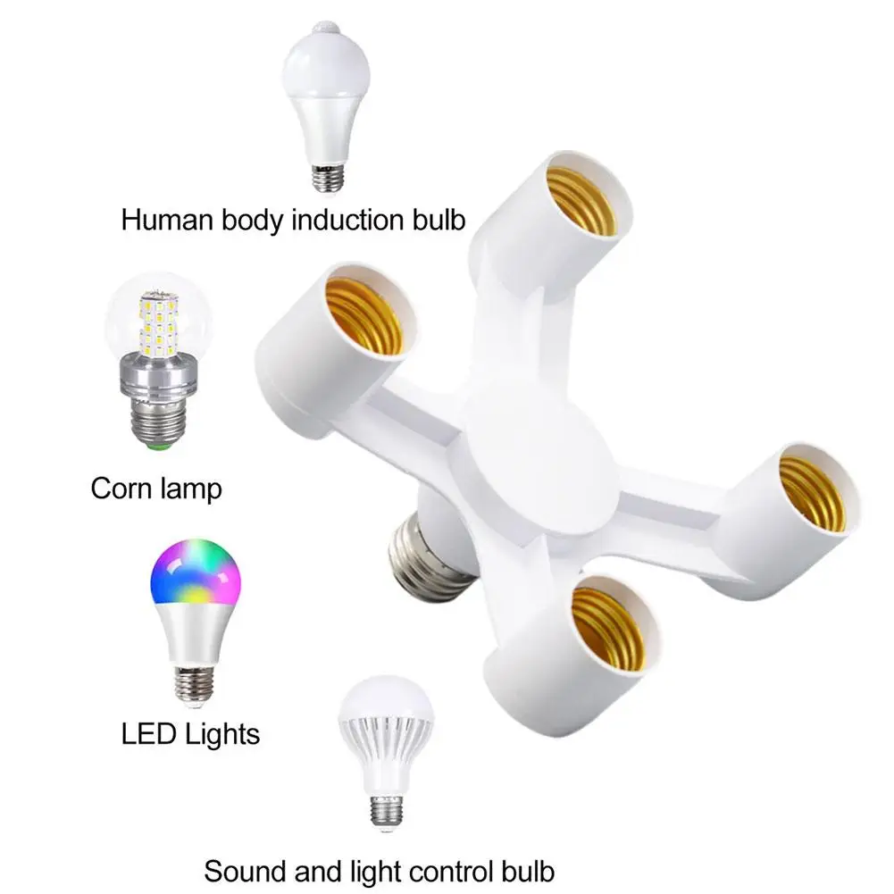 

E27 Base Socket Splitter E27 to E27 EU LED Bulb Lamp Holder 4in1/5in1/6in1 LED Lamp Socket Light Bulb Adapter Holder