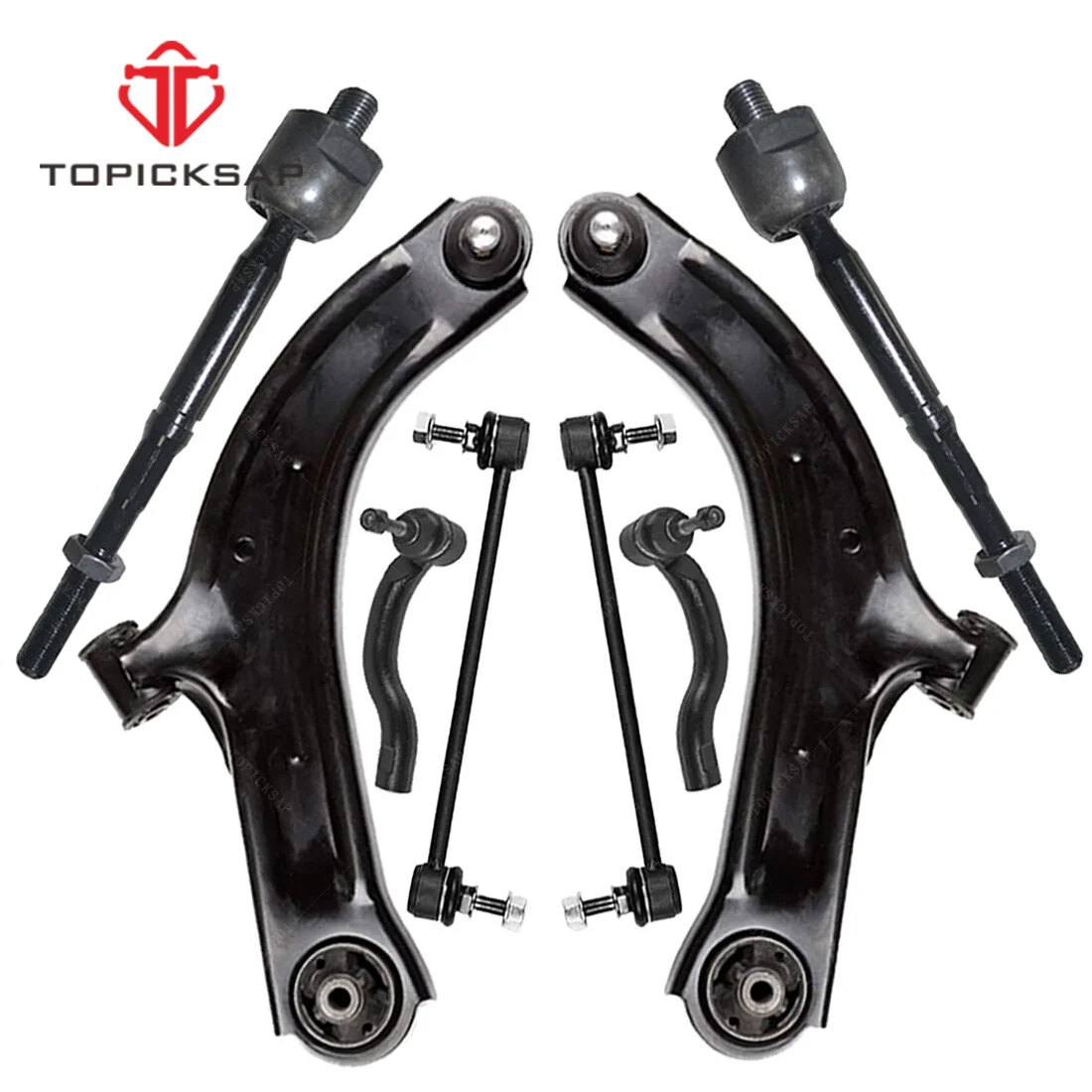 

TOPICKSAP 8pcs Front Lower Control Arm Ball Joint Inner Outer Tie Rod Sway Bar Kits for Nissan Cube Versa 2007 - 2013 54500EL000