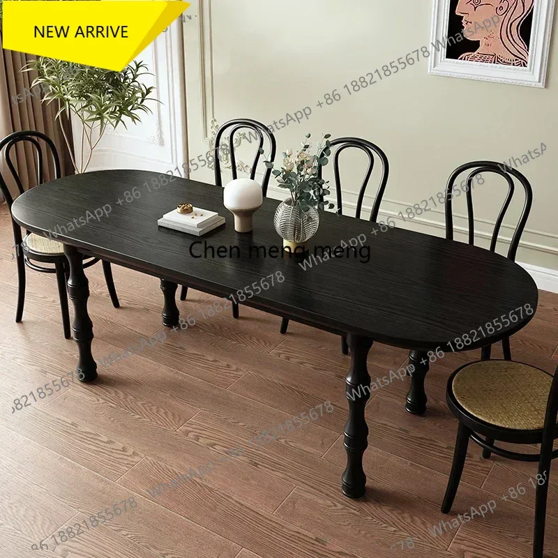 

Обеденный стол z183 в стиле французского ретро, роскошный, из массива дерева, дизайнерский, креативный, 140-280 см, полукруглый, настенный, мебель на заказ