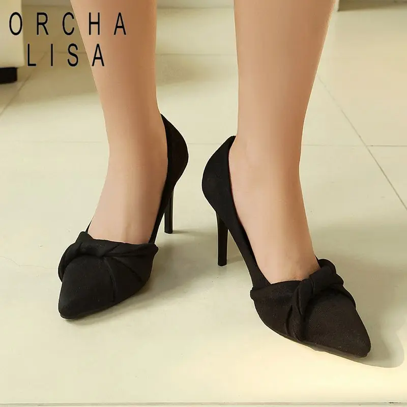 

ORCHALISA Горячая новинка: женские туфли-лодочки с острым носком, каблук-шпилька 9 см, без застежки, сексуальные, для свиданий, банкетов, офиса, большие размеры 43, 44, 45, 46, осень