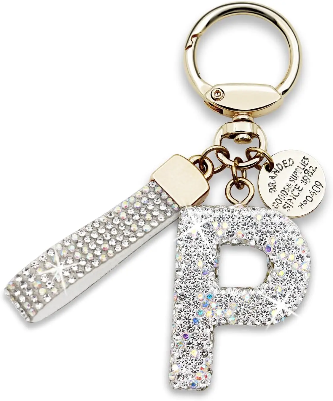 

Initial Letter Keychain Cute Gift for Women Girls Backpack Keyring