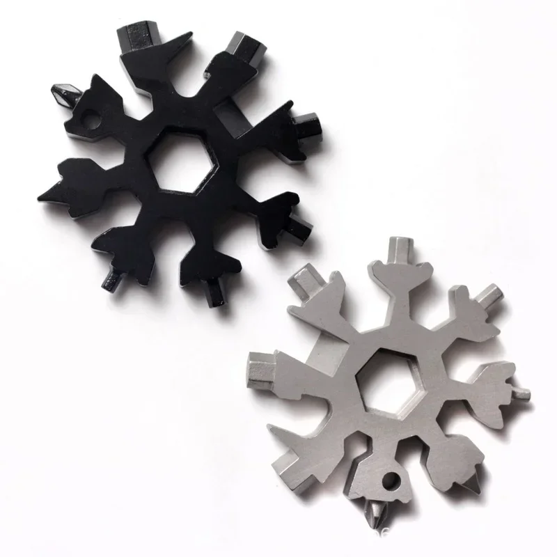 18-in-1 Stainless Steel Snowflakes Multi-tool Herramienta 18 En 1 Multifunctional Tool Copo De Nieve Llave Multiusos