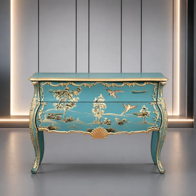 American Style Porch Cabinet Foyer Storage Locker Decorative Side Cabinet for Small Apartment Living Room Painted Entryway