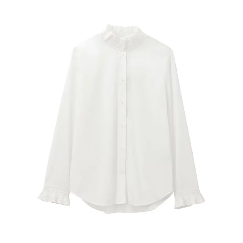 Autumn Winter New Arrival Women's Slimming Cotton Long Sve irt Versatile Layered Decorative Loose Fit Premium Quali