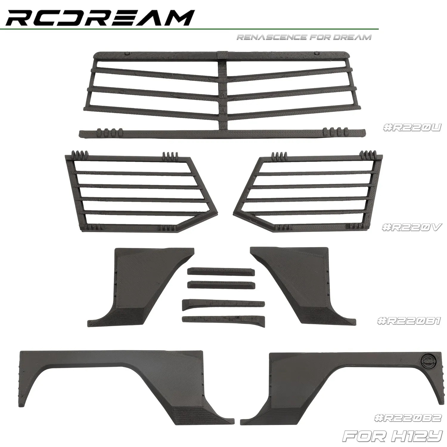 RCDream 1/12 H12Y Front Door Armor Grille Shield Protection Off road Climbing Vehicle Modified Parts