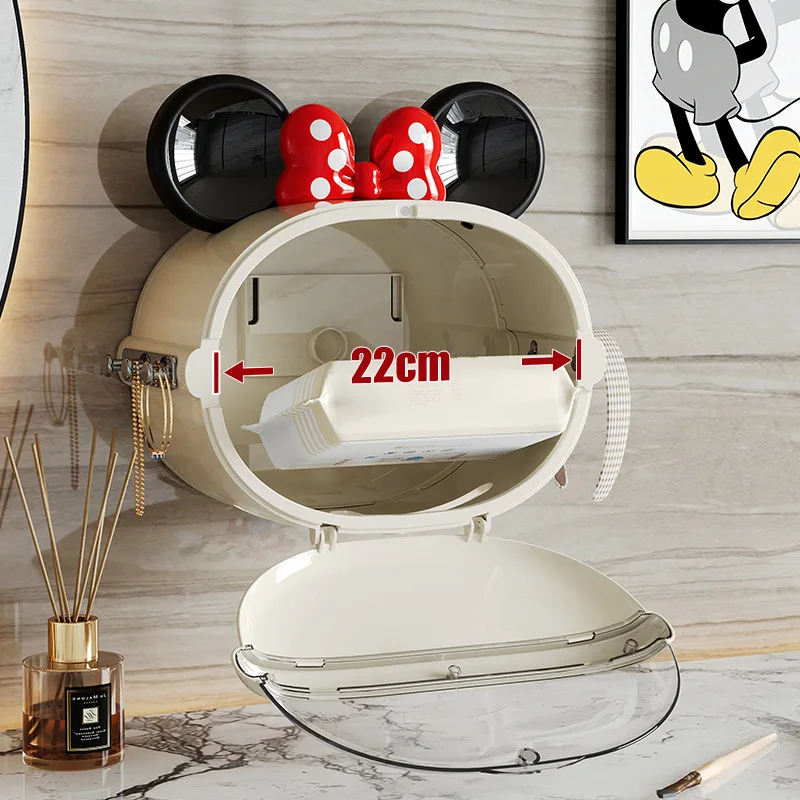 

Cute Tissue Box Mickey Minnie Cartoon Style Tissue Box Desktop Ornament Waterproof Bathroom Decoration interior decorations