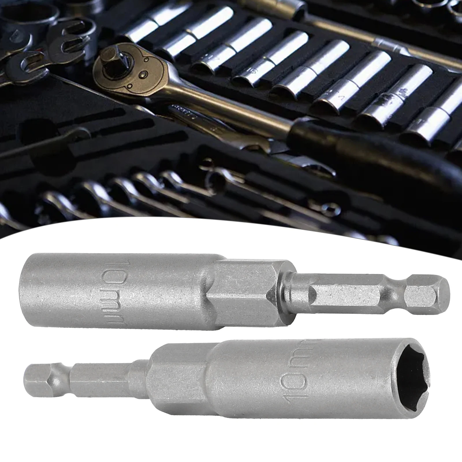Imagem -04 - Hex Chave Broca Adaptador Soquete de Impacto Chave de Fenda Magnética Porca Soquete de Unidade 5.5 10 11 12 13 14 15 16 17 18 19 Milímetros