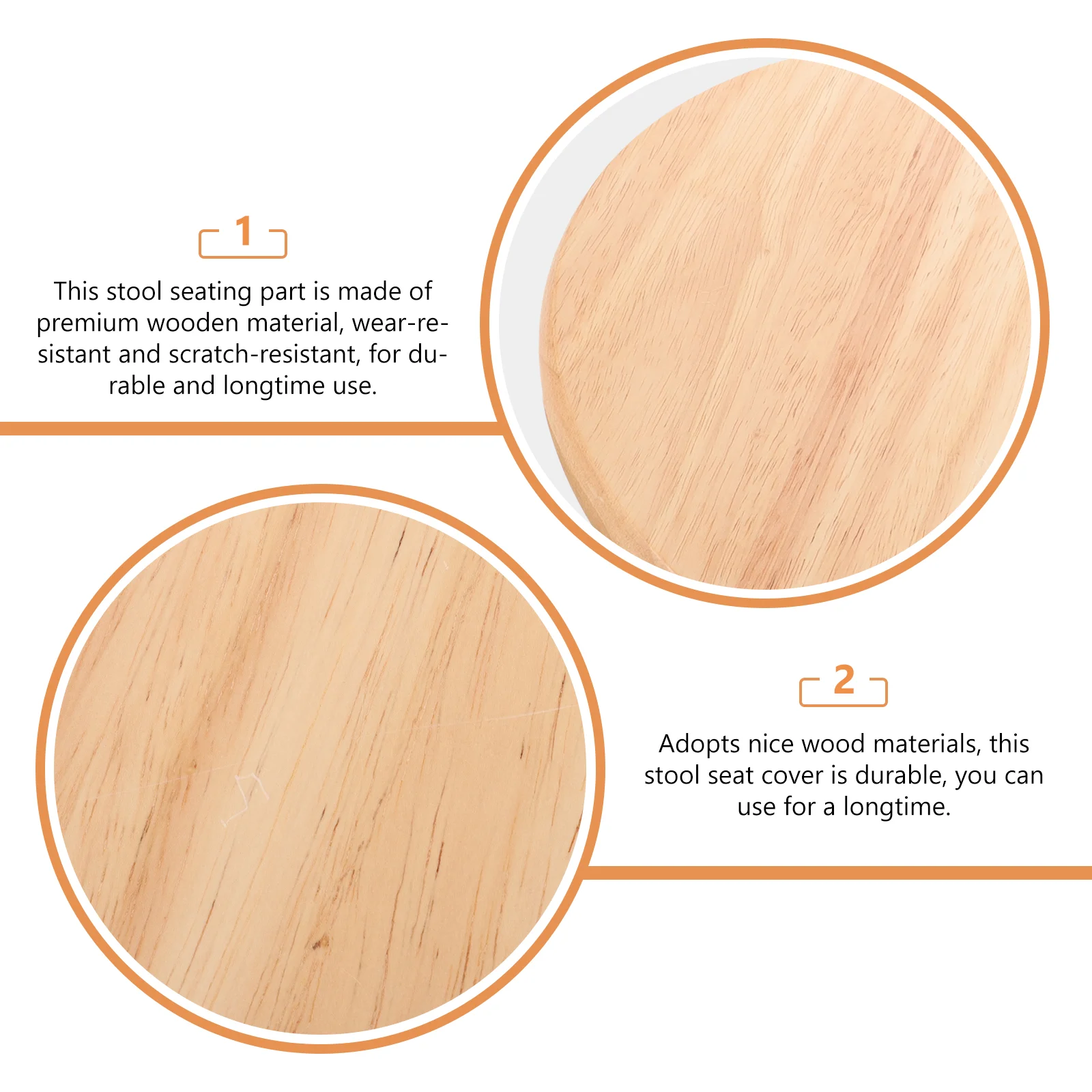 100PCS Solid Wood Round Bar Wooden Seat Round Chair Replacement Seat Wooden Seating Part for Home Bar Stool Counter Stool