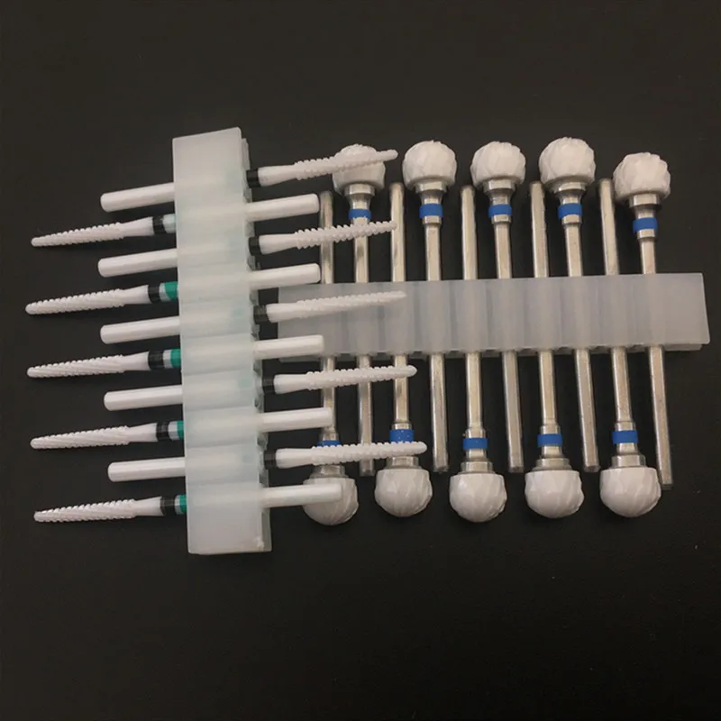 10 pièces/ensemble coupe-ongles en céramique forets à ongles électrique manucure lime Kit cuticule ébavurage Gel outil accessoires