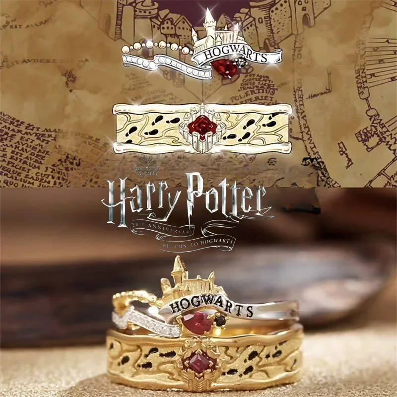 Hot Harrise Magician Boy Marauder's Map Couple Ring Potter's Original Design Ring Comic Book Series Around The Stock Gift