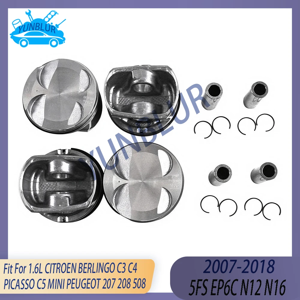 STD Engine Piston & Ring Kit Fit 1.6 L 5FS EP6C N12 N16 Gas 07-18 For CITROEN BERLINGO C3 C4 PICASSO C5 MINI PEUGEOT 207 208 508