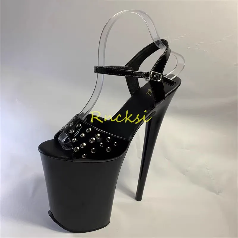 

20CM ultra high heel sandals nude thick sole high heels spring toe fish mouth fashion wedding shoes fashion catwalk shoes