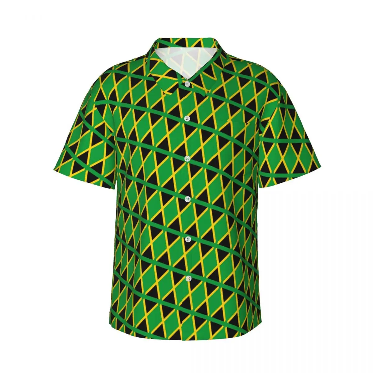 Jamaica Flag Travel Beach Shirt Mens Sports Fan Casual Shirts Hawaiian Short Sleeve Custom DIY Cool Oversize Blouses Gift