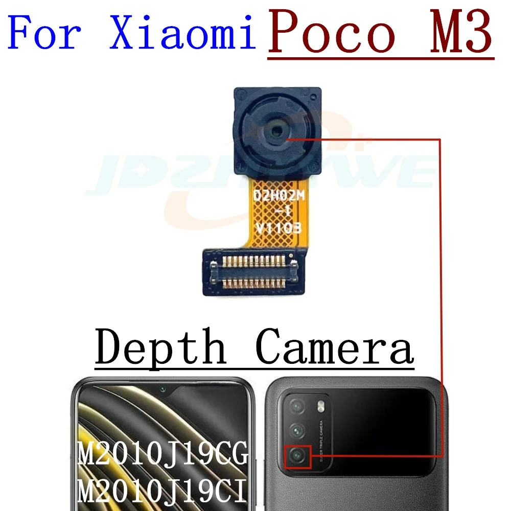 Rear Front Camera For Xiaomi Poco M3 M4 M5 Frontal Selfie Facing Main Back Wide Camera Module Flex Cable Parts