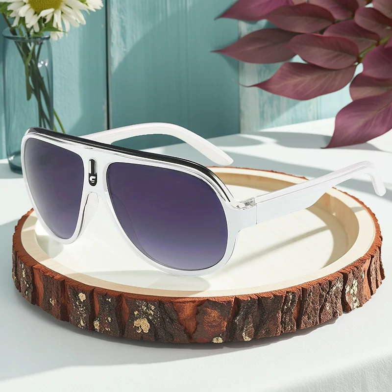 

Large curved retro style fashionable glasses, very durable, ABS lenses, suitable for casual wear, daily fashion glasses