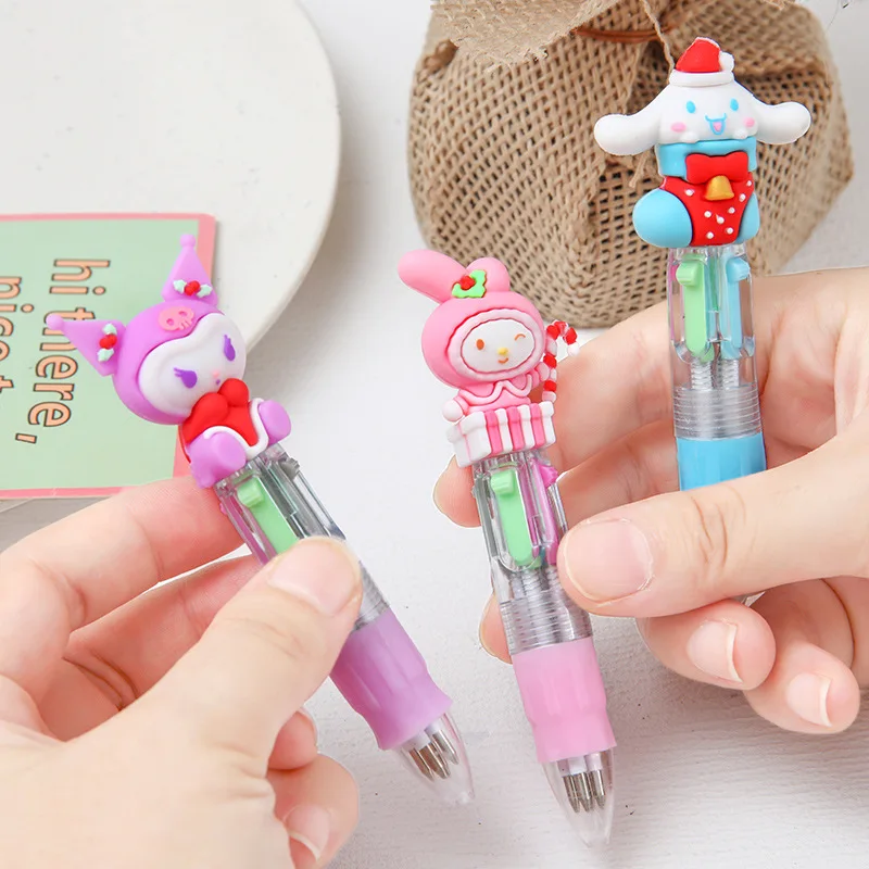 36pcs Sanrio 4 Colors Ballpoint Pen Hello Kitty Mymelody Kuromi Gel Pen Student Stationery Multicolor Pen Office School Supplies