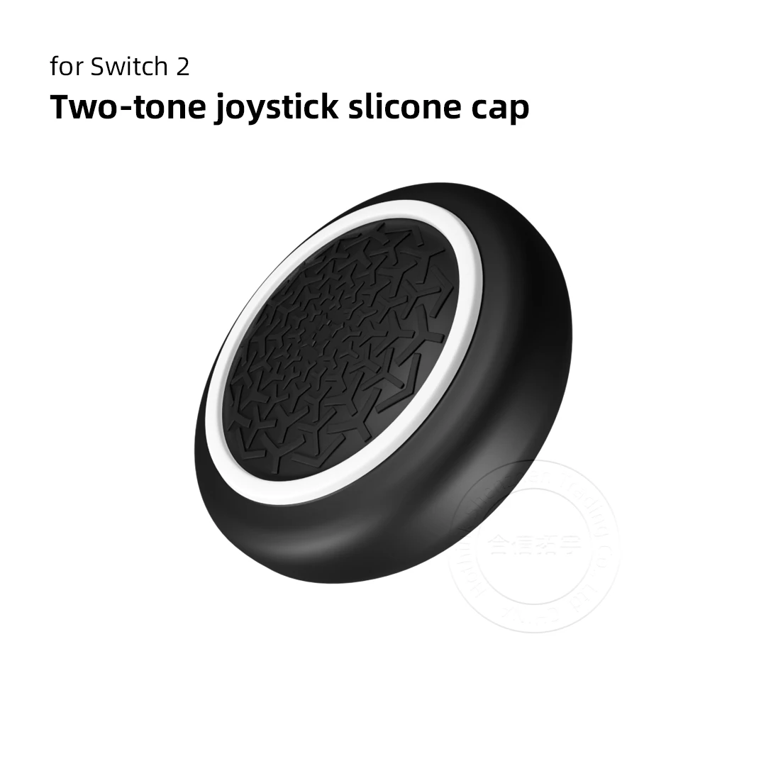 Tapas de Joystick de silicona antideslizantes texturizadas para Switch 2 Base negra + diseño de anillos de Color cubierta de palanca de pulgar para Switch2 Joy-con