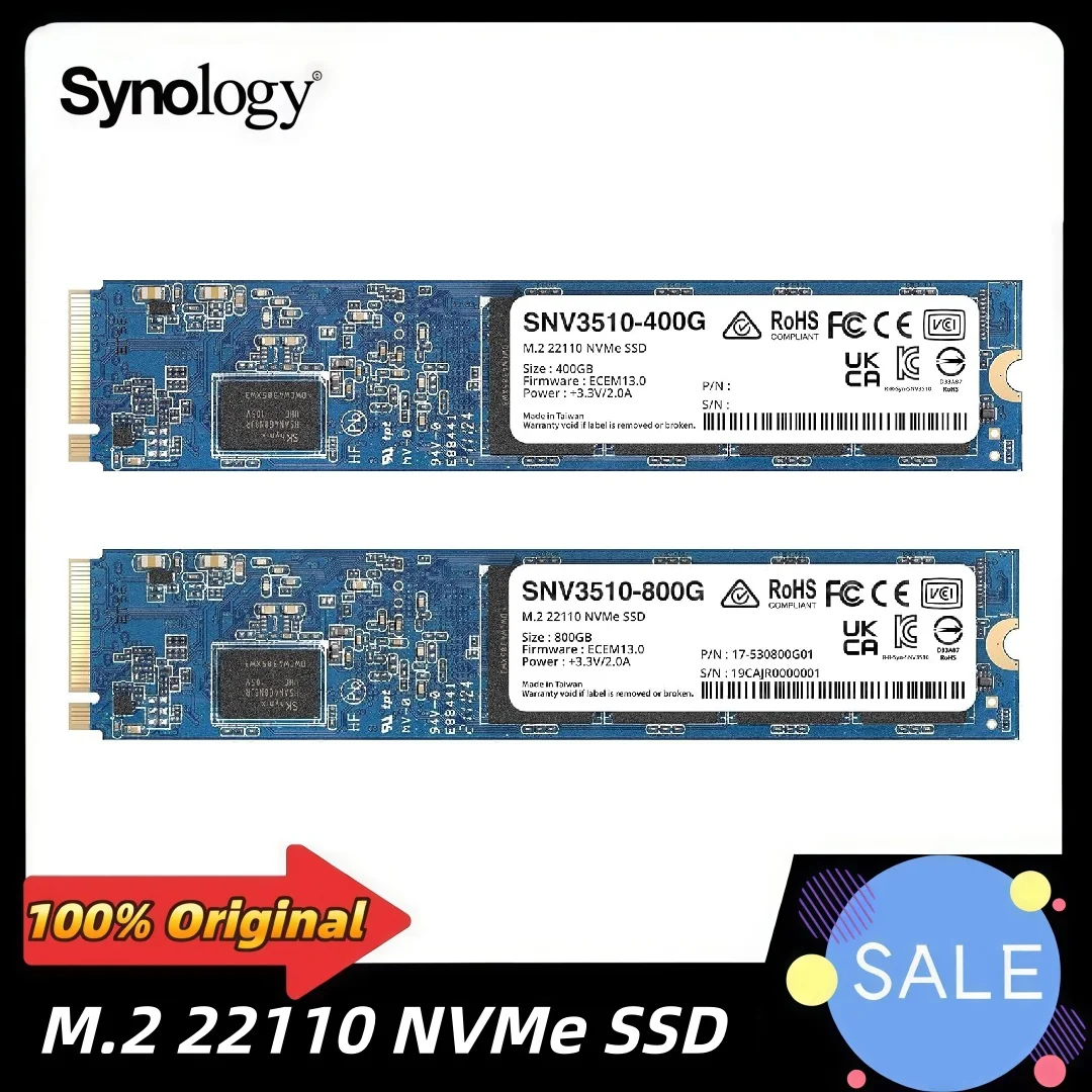 

Promotion!!! Synology SNV3510 400GB 800GB M.2 22110 NVMe SSD NVMe SSD Internal Solid State Drive for Laptop/Notebook