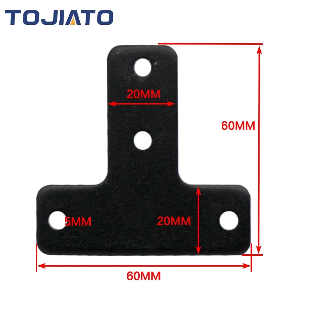 Black T-Shape Corner Bracket Plate 4-Hole Outside Joining Plate For Ender3 CR10 2020 Series Aluminum Profile 3D Printer Frame