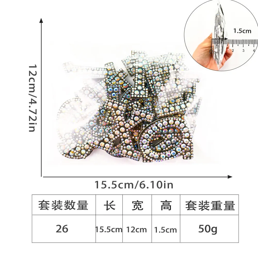 

52 шт./лот, блестящие стразы, вышивка букв, нашивка для ноутбука, чехол для мобильного телефона, украшение для одежды, аксессуар, ремесло, сделай сам, аппликация