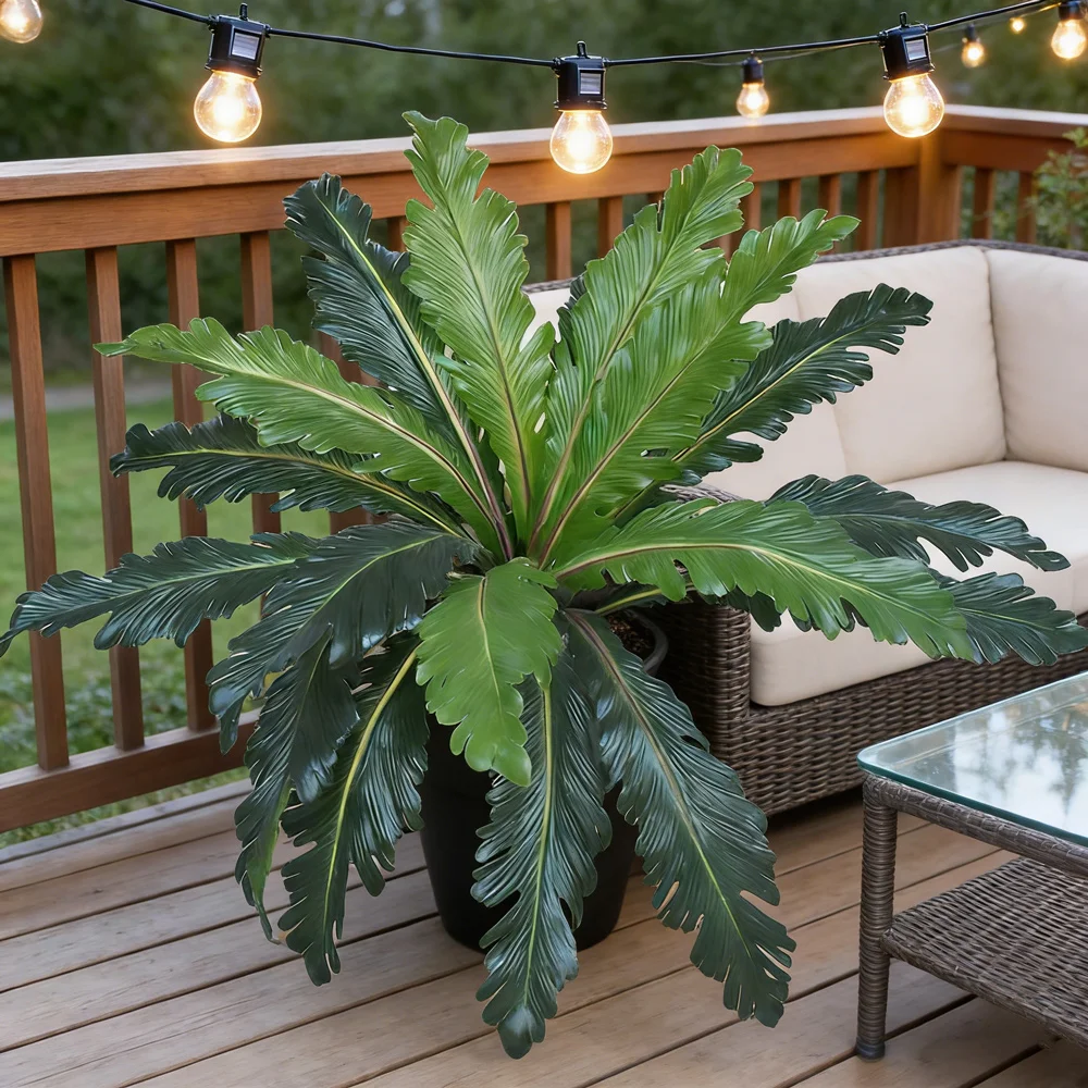 Plantas artificiales de helecho de 45-50 cm, plantas tropicales verdes persas, plantas de palma falsas, hojas de plástico realistas, helecho de Boston artificial para decoración del hogar.