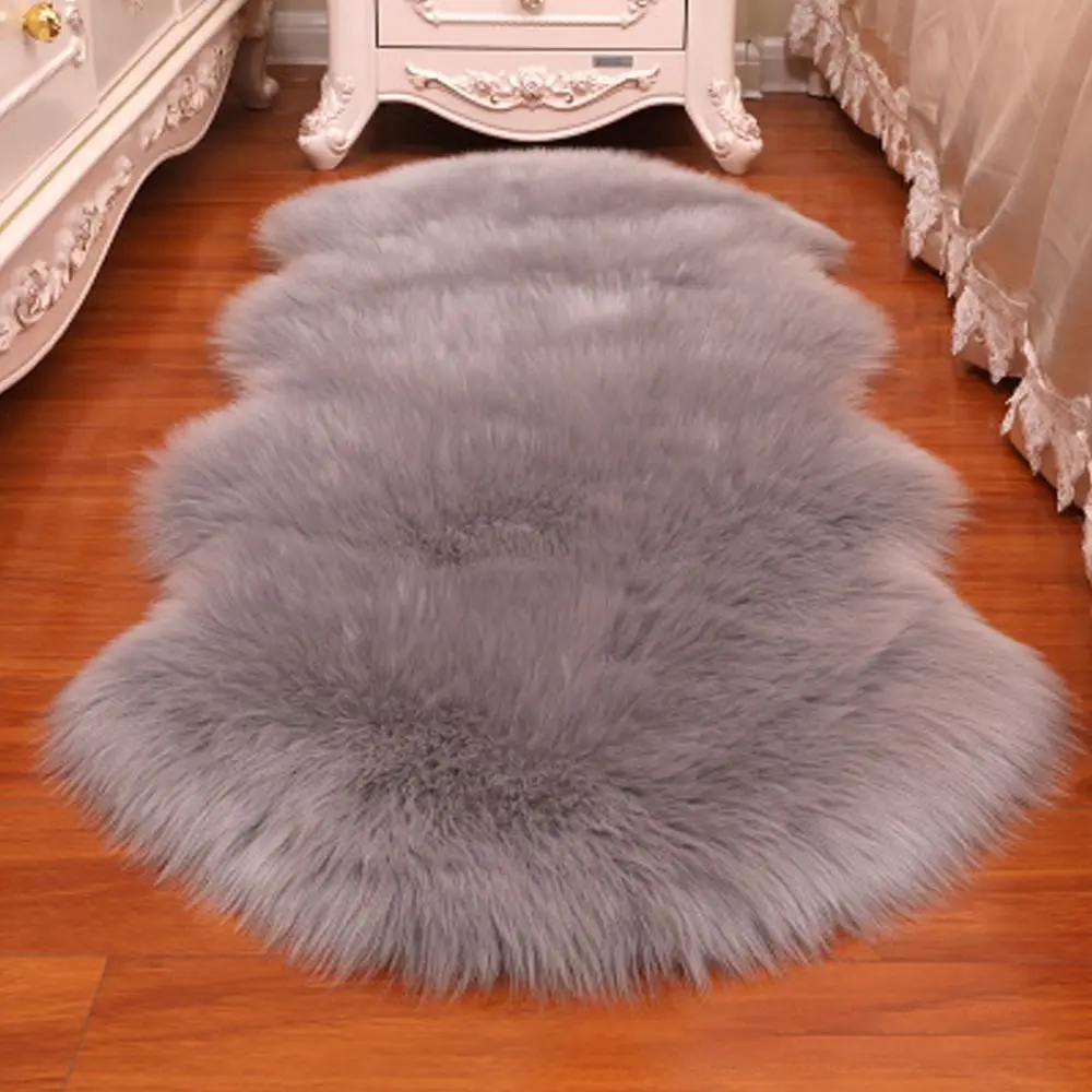 Wasch bar flauschig zottelig langes Haar Teppich Bodenschutz rutsch feste weiche Teppiche Kunst pelz Schlafzimmer matten Schaffell Teppich