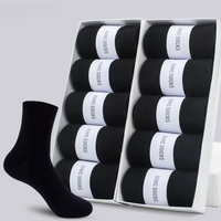 Men's Cotton Blend Socks Black Business Men Socks Soft Breathable Summer Winter for Male Socks Plus Size 1/5/10 Pairs