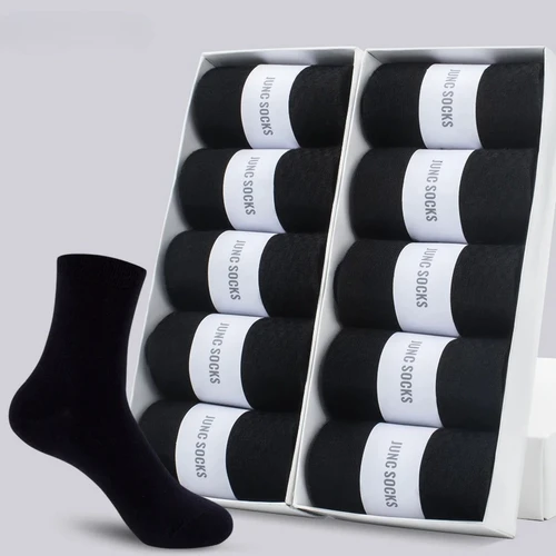 Calcetines de mezcla de algodón para hombre, calcetines negros de negocios para hombre, calcetines suaves transpirables de verano e invierno para hombre, calcetines de talla grande 1/5/10 pares