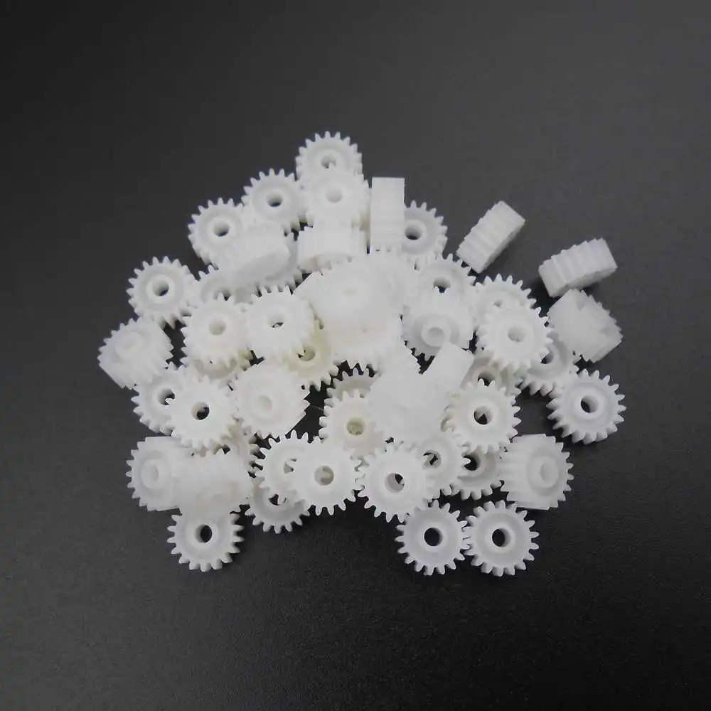 [50Pcs] 0.5M 182.5A Plastic Spur Gear 18 Teeth 2.45mm Tight Fit Bore For 2.5mm Shaft 9.7mm OD 4.5mm Height DIY Model Mechanical