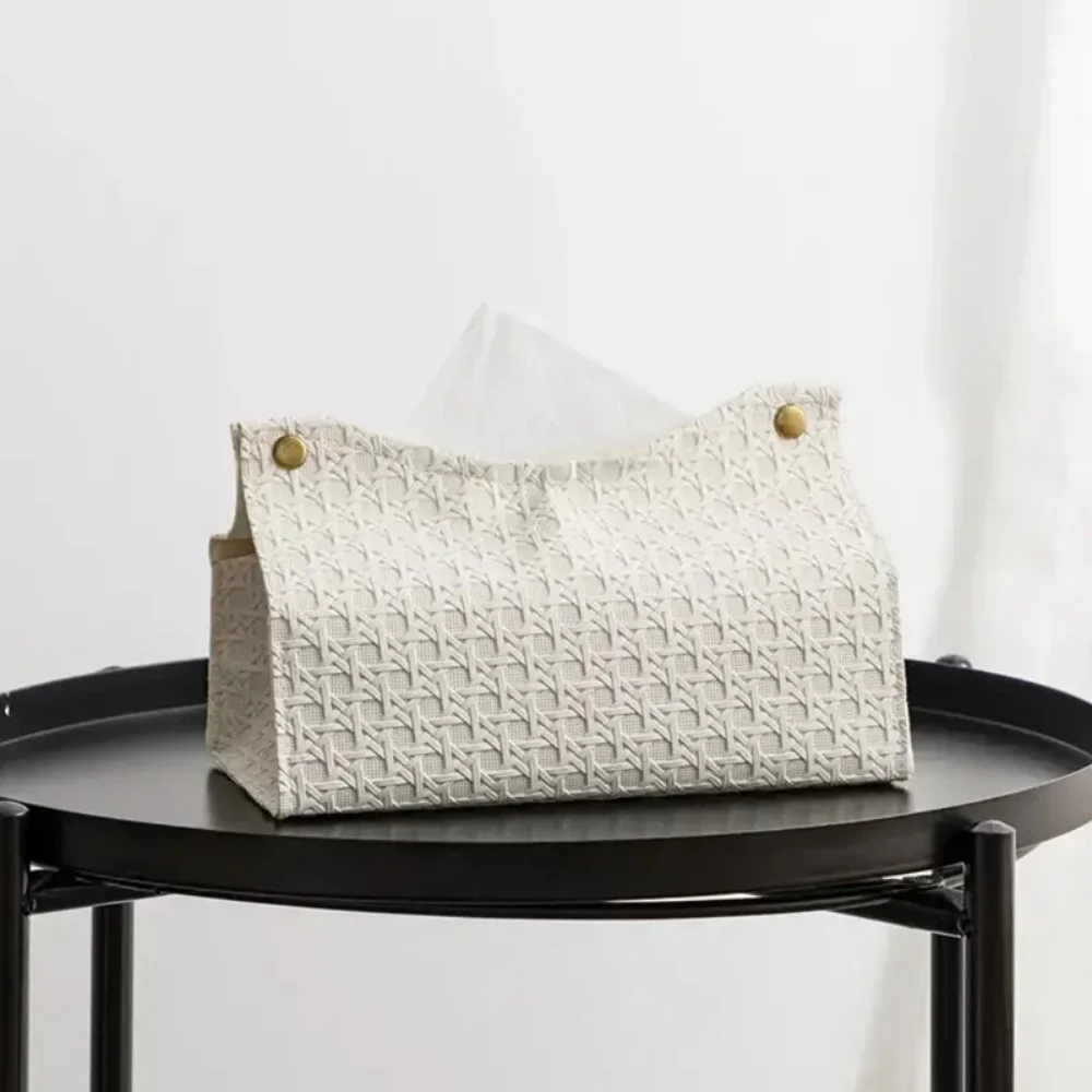 PU-Leder-Taschentuchbox, dekorativer Serviettenhalter mit Knöpfen, geeignet für Wohnzimmer, Schlafzimmer und Badezimmer. – Detail 4