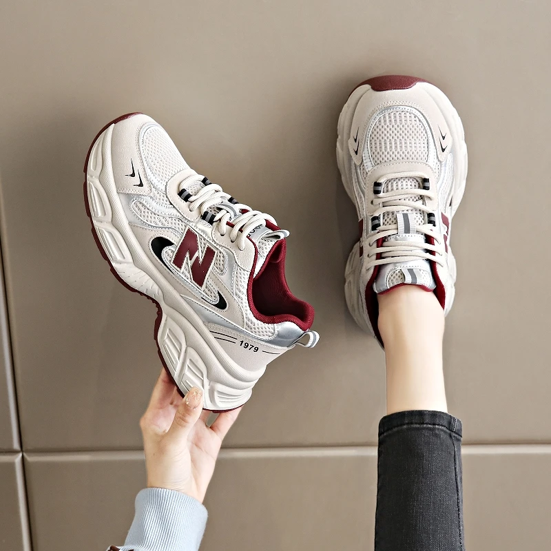 

Breathable Mesh Platform Sneakers for Women 4cm Thick Sole Comfortable Walking Shoes Non Slip Fashion Athletic Footwear