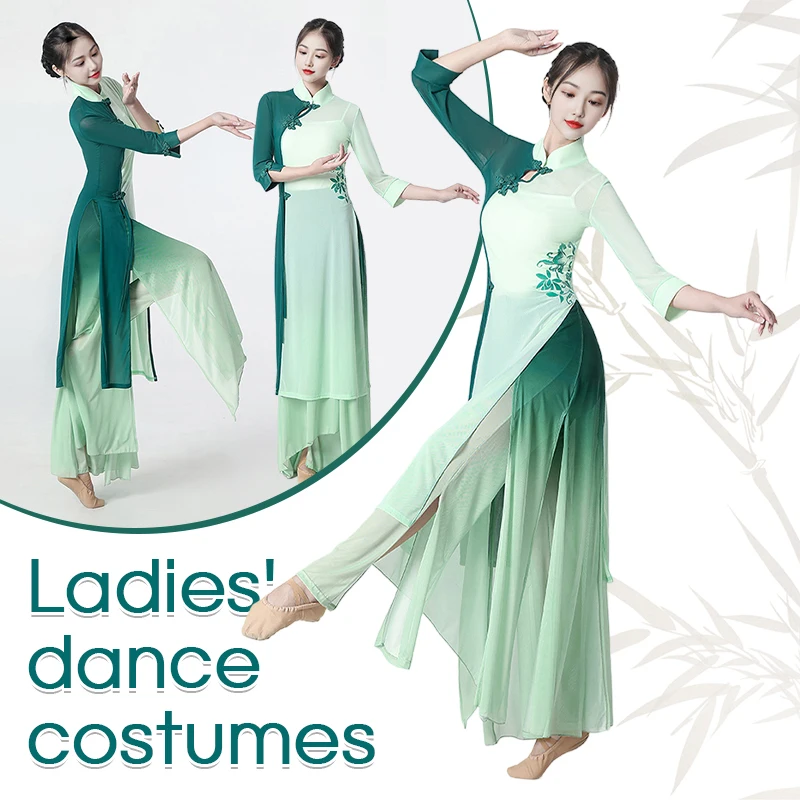 

Adult and Kids Classical Dance Practice Costume Girls Ethnic Fan Dance Costume Oriental Hanfu Ethnic Dance Performance Costume